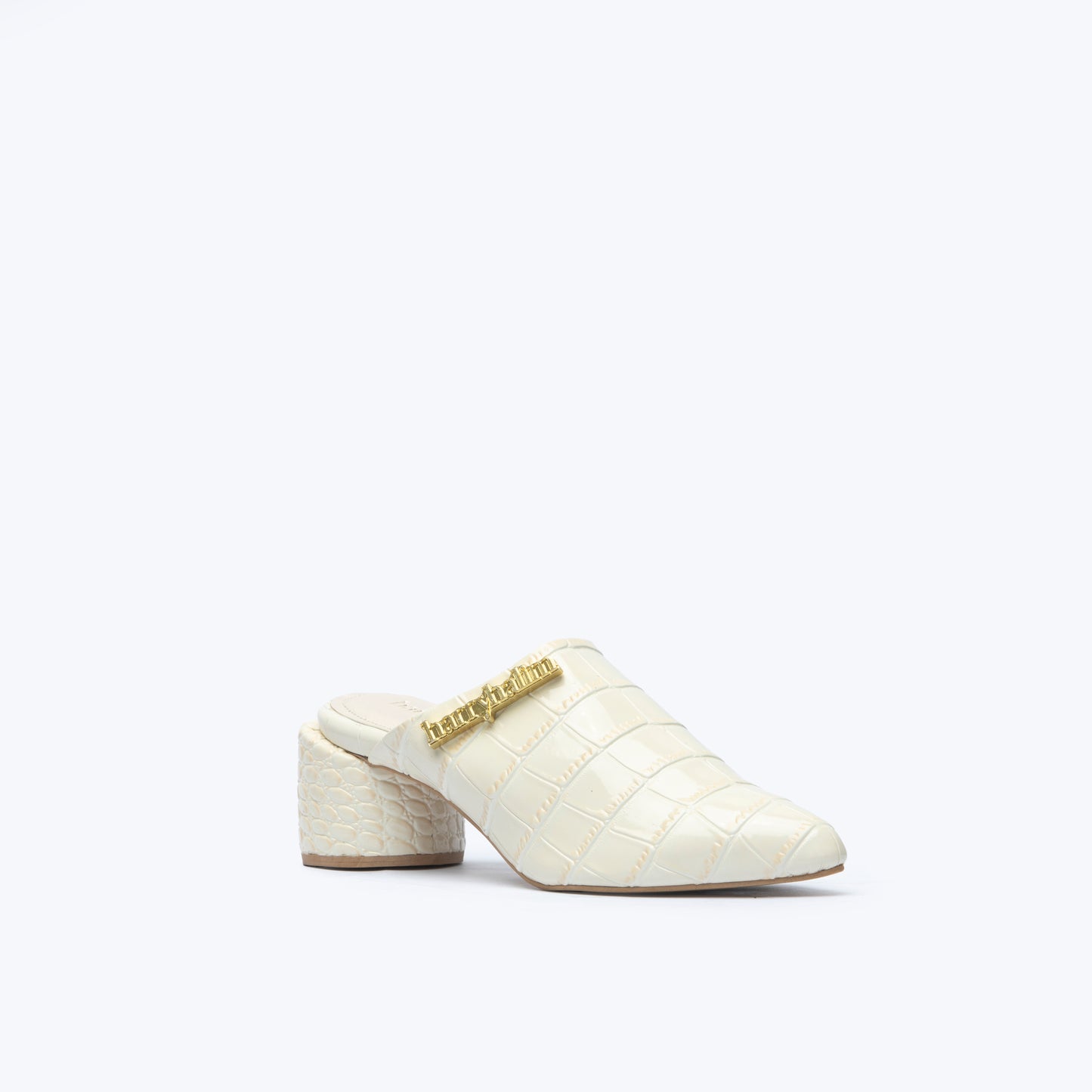 2" RAVEN MULES WHITE CROCO