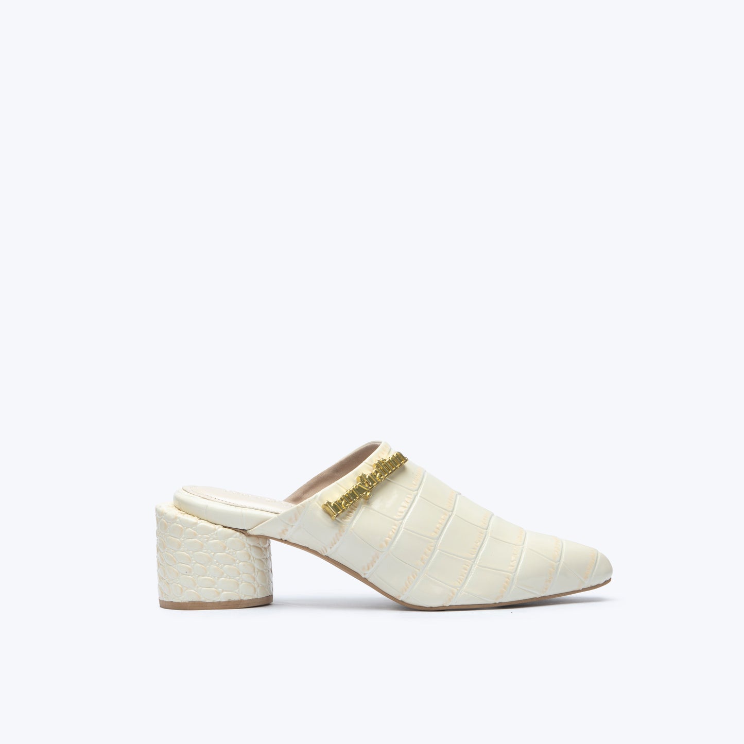 2" RAVEN MULES WHITE CROCO