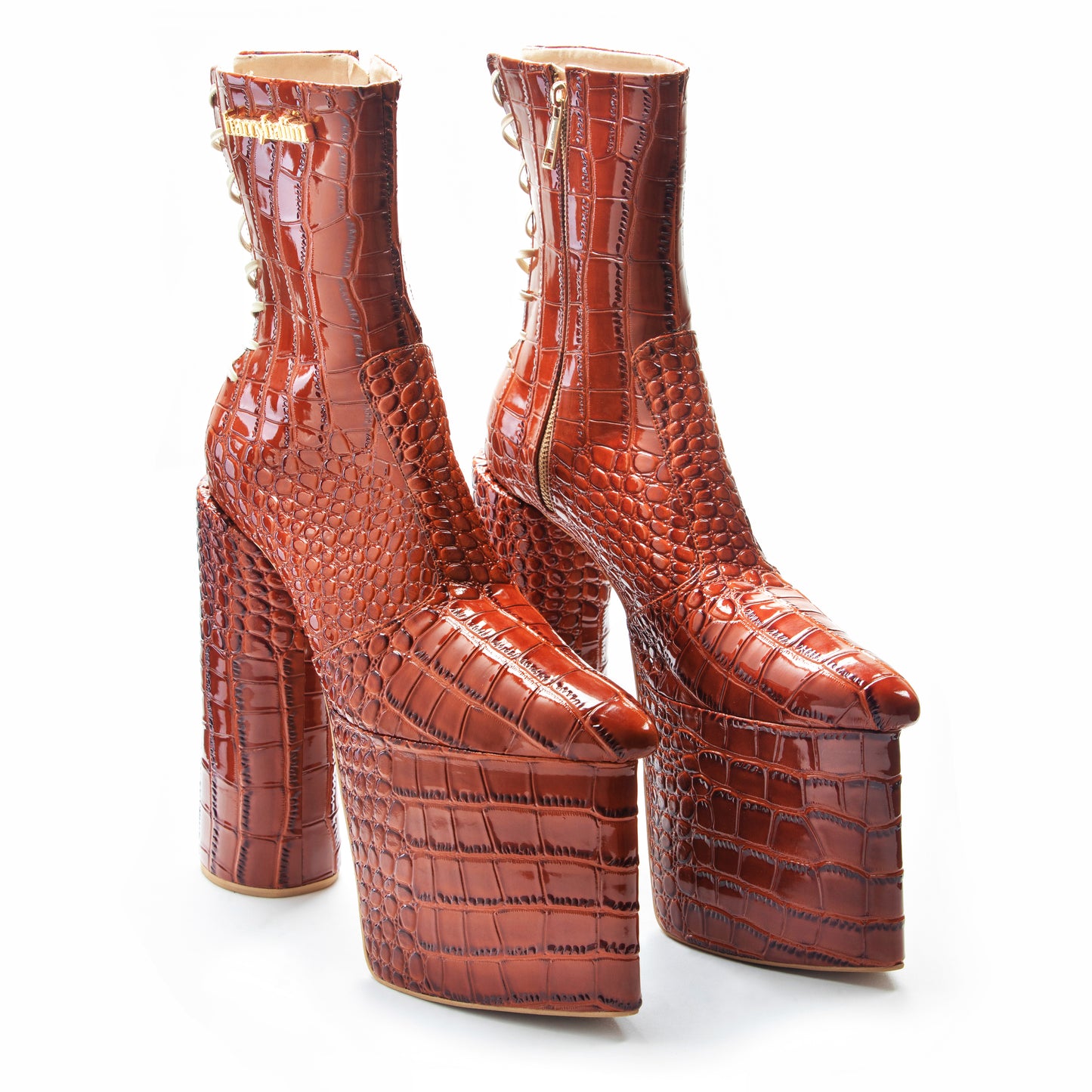 8" KITANA TUBE-HEELED BROWN CROCO