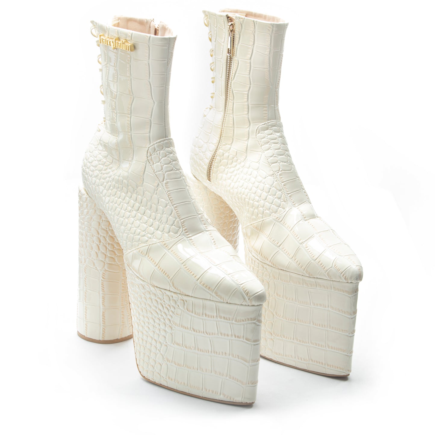 8" KITANA TUBE-HEELED WHITE CROCO