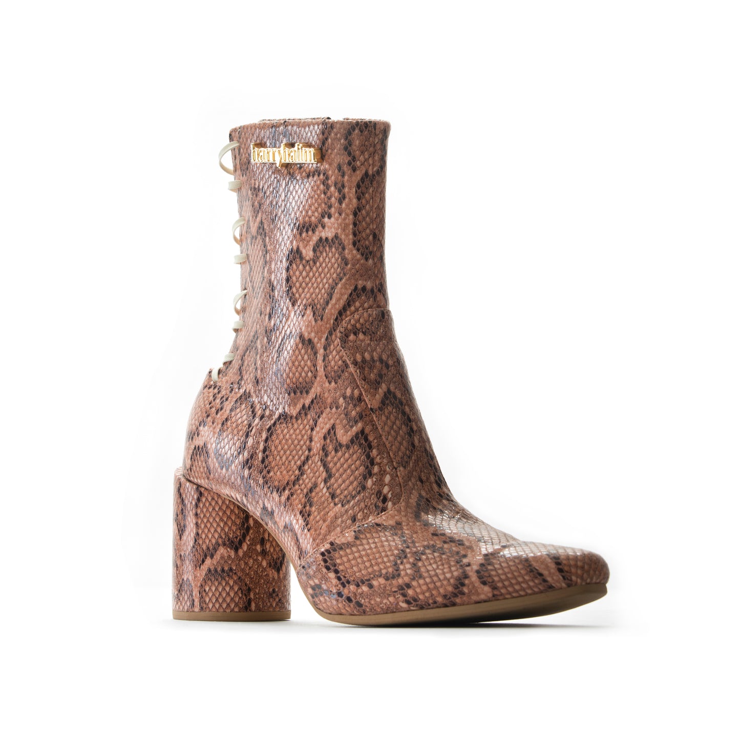 KITANA TUBE-HEELED 3" LIGHT BROWN SNAKE PRINT