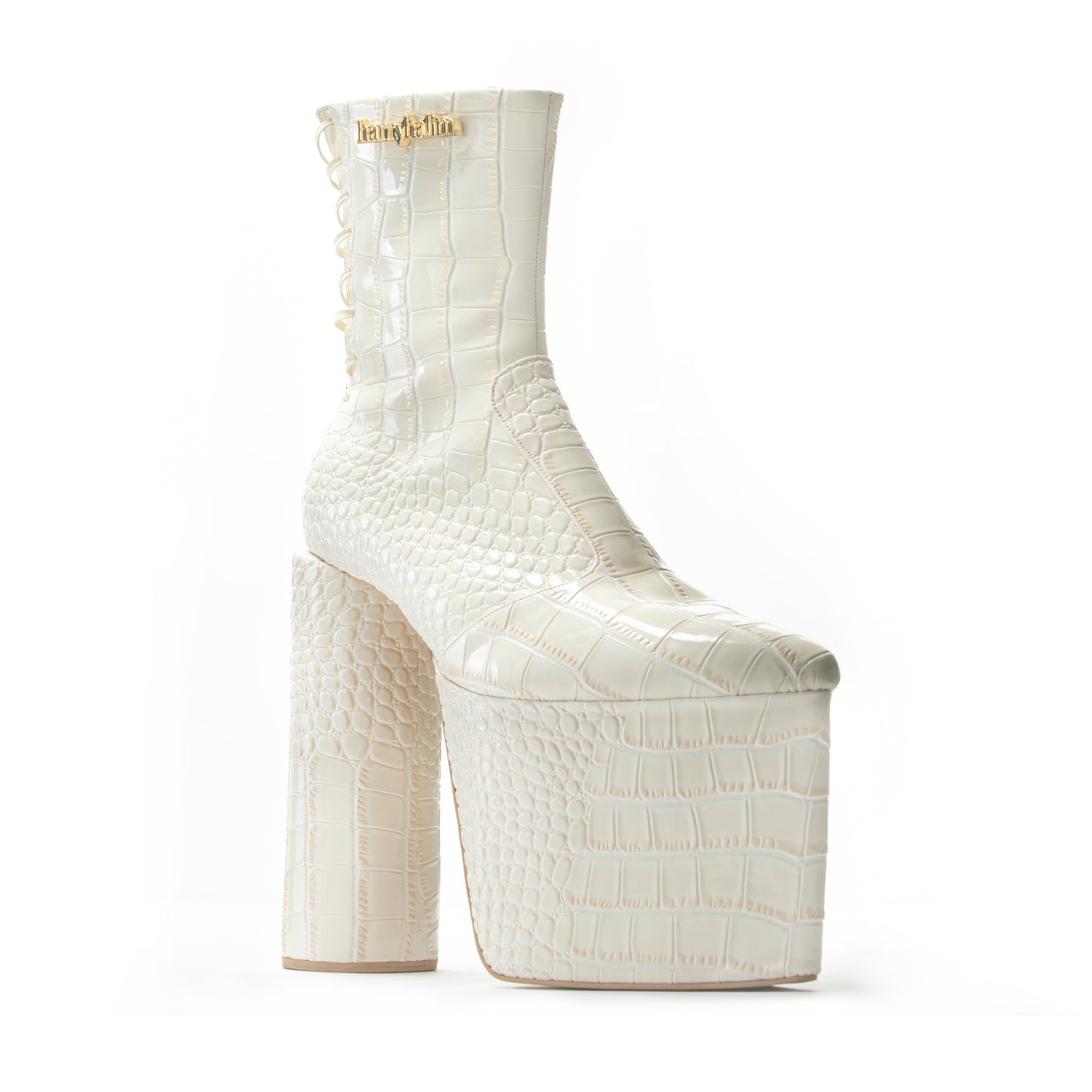 8" KITANA TUBE-HEELED WHITE CROCO