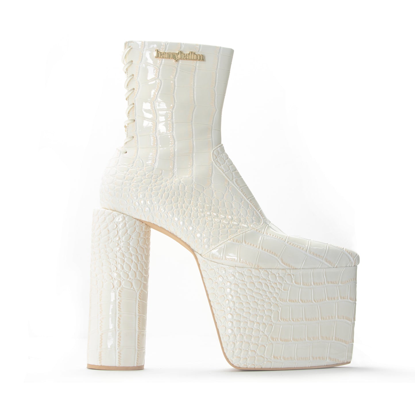 8" KITANA TUBE-HEELED WHITE CROCO