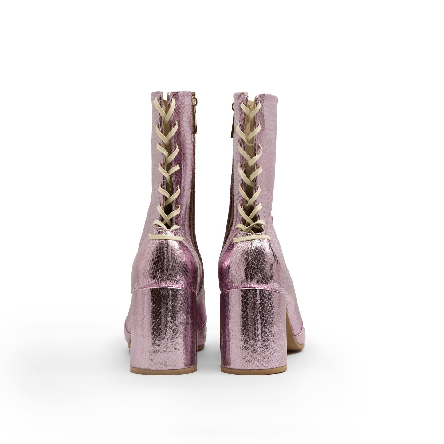 KITANA TUBE-HEELED 3" LILAC METALIC SNAKE