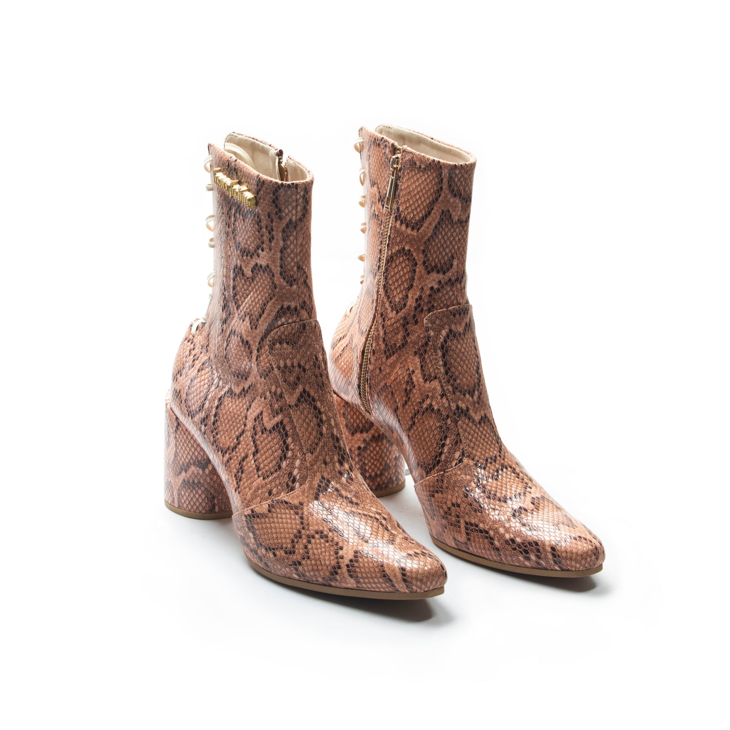 KITANA TUBE-HEELED 3" LIGHT BROWN SNAKE PRINT