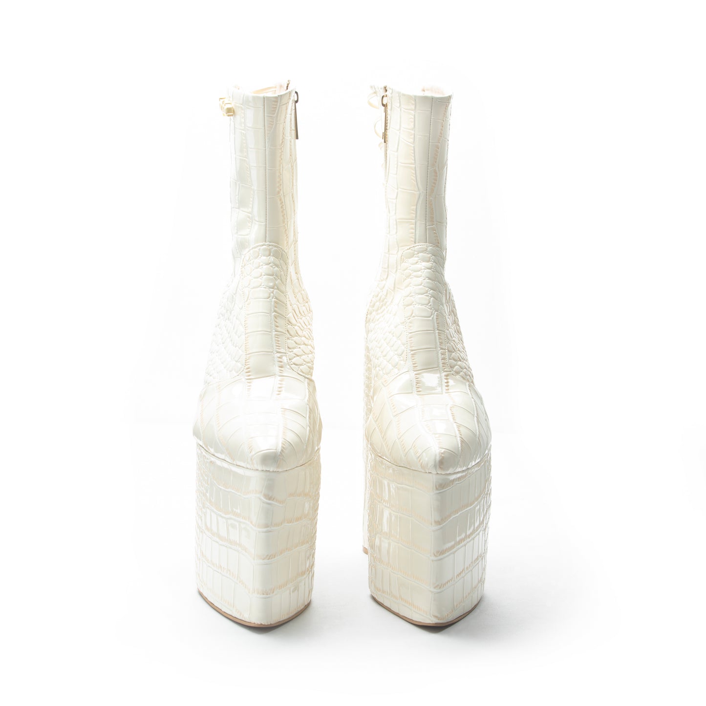8" KITANA TUBE-HEELED WHITE CROCO