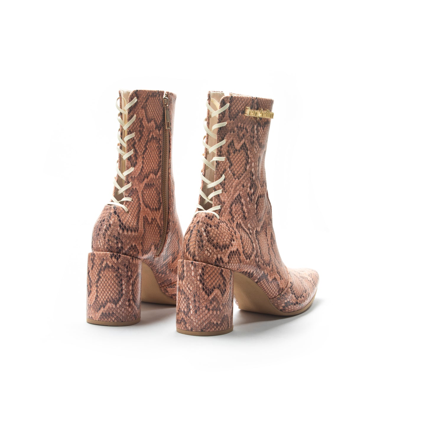 3" KITANA TUBE-HEELED LIGHT BROWN SNAKE PRINT