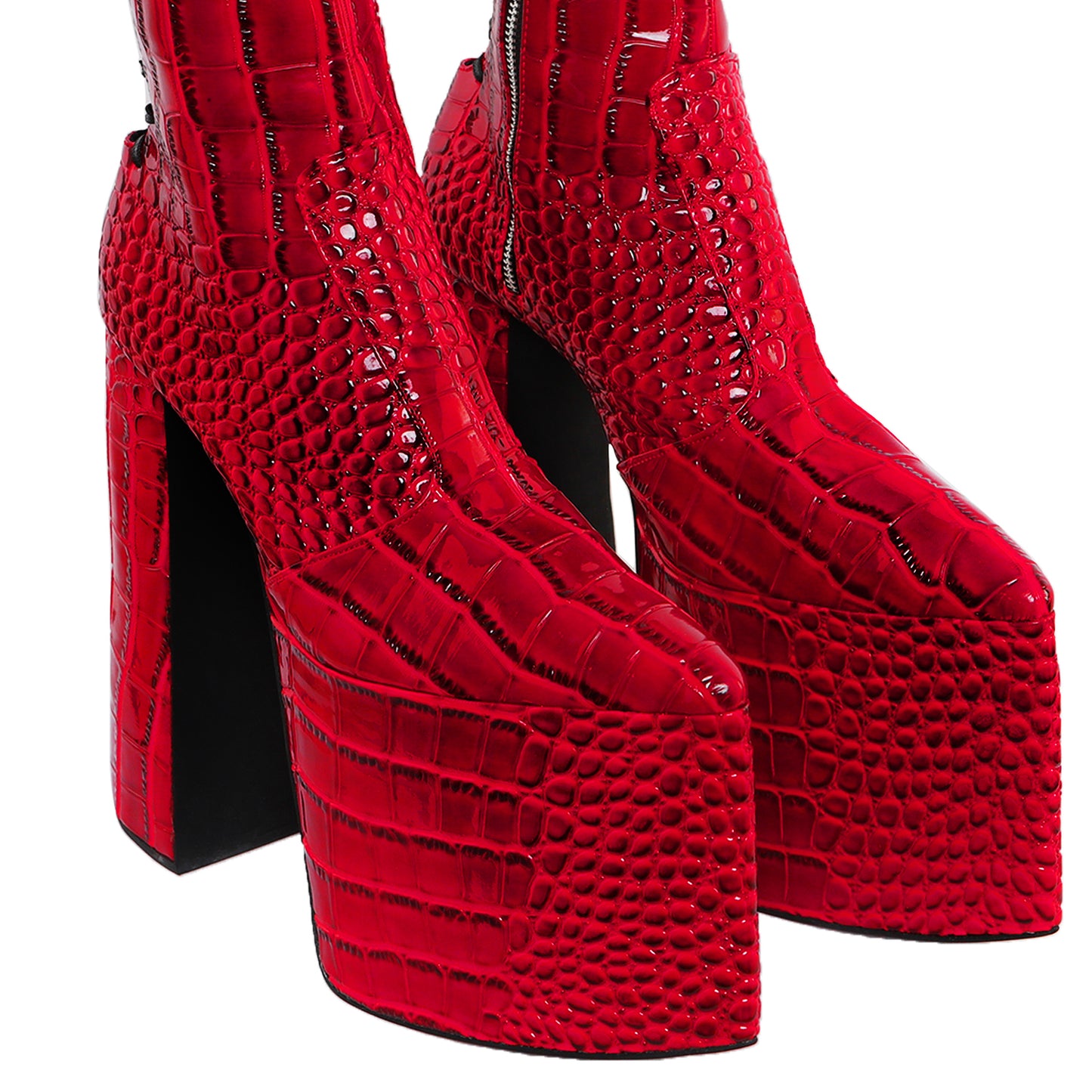 8" KITANA CALF RED CROCO